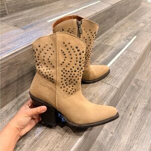 Dan Post women's studded suede ankle boots